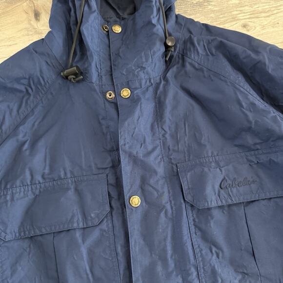 Vintage Cabela’s Gore-Tex Parka Jacket Men’s XL Blue Hooded Hunting Fishing - Picture 2 of 7